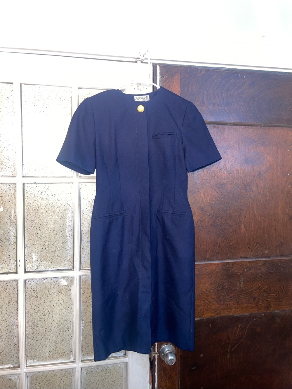 Vintage Kasper A.S.L. Petite Dress Short-Sleeve Shift Dress - Size 2P